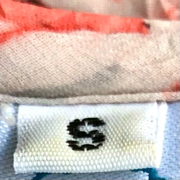 Retro Y2K Dress Floral Orange Multi with Peter Pan Collar & Black Velvet Tie (S) - Picture 8 of 9